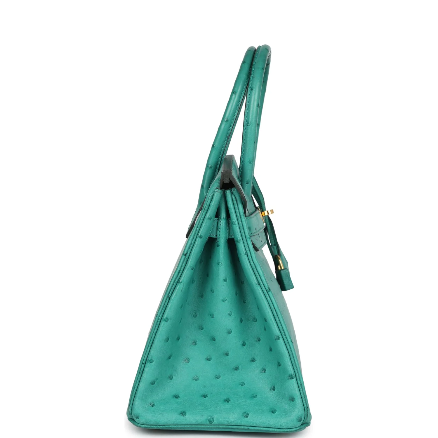Replicate Hermes Birkin 30 Vert Verone Ostrich Gold Hardware(1:1 replica)
