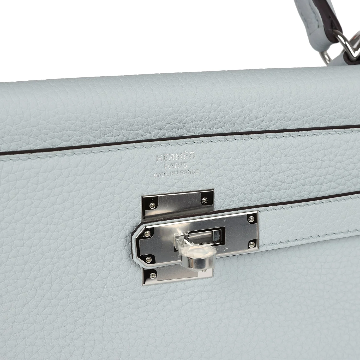 Replicate Hermes Kelly Retourne 32 Bleu Pale Clemence Palladium Hardware(1:1 replica)