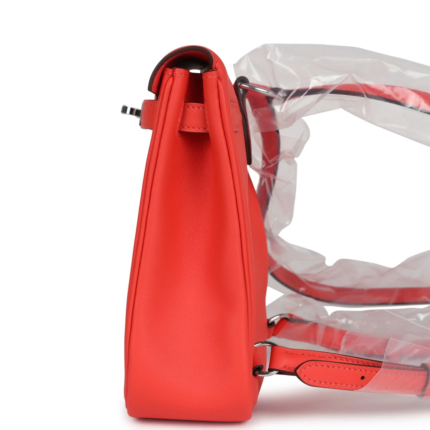 Replicate Hermes Mini Kelly Jump Backpack Orange Field Swift Palladium Hardware(1:1 replica)