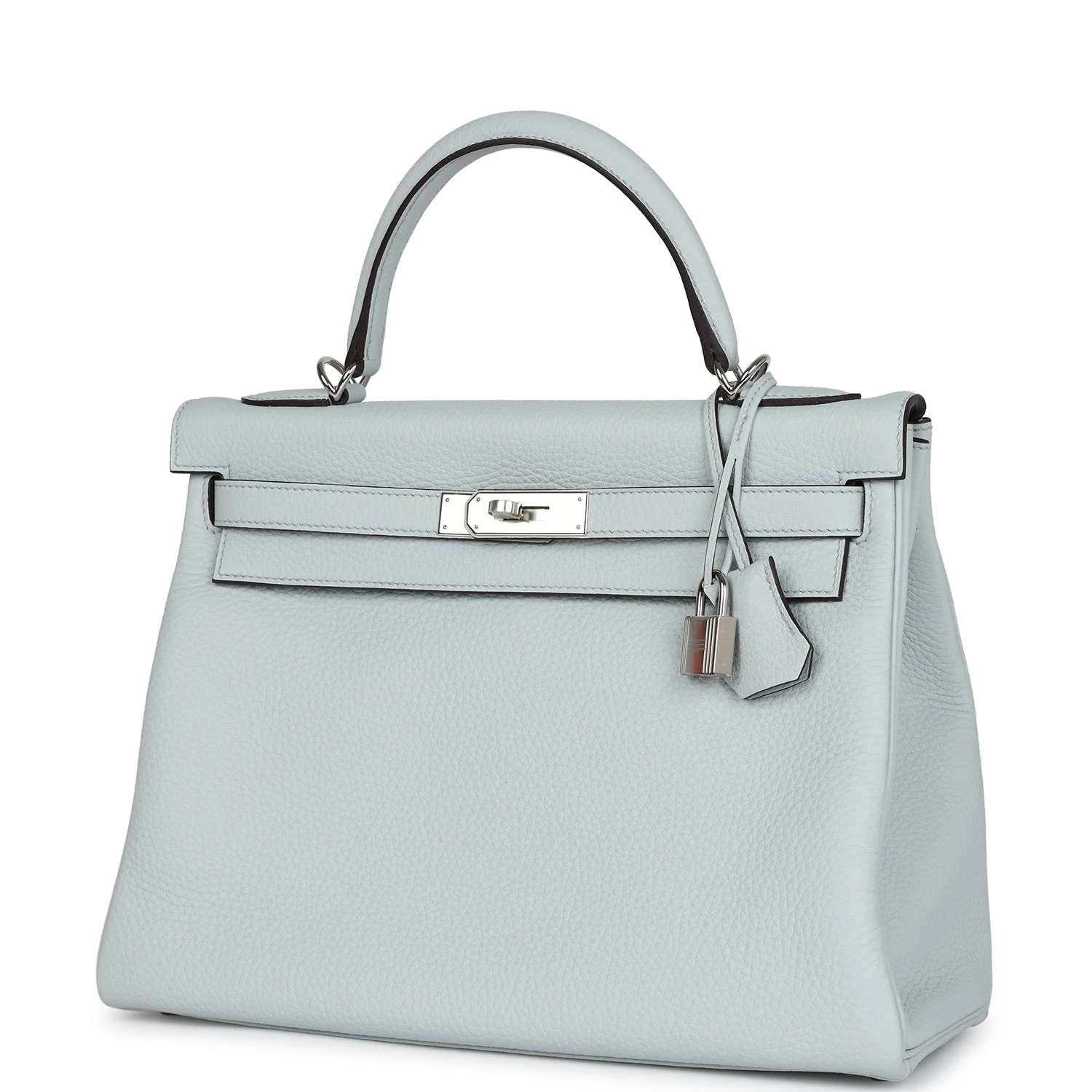 Replicate Hermes Kelly Retourne 32 Bleu Pale Clemence Palladium Hardware(1:1 replica)