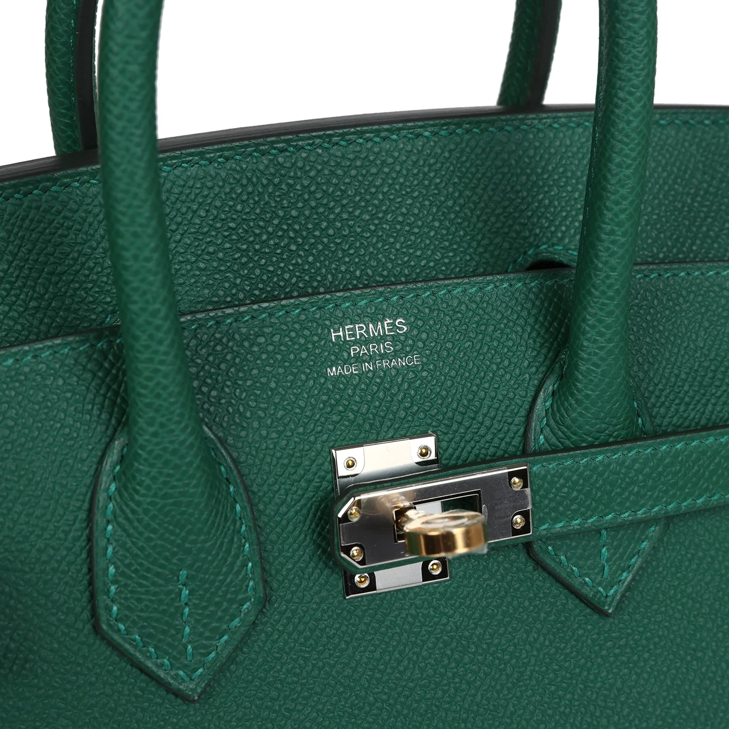 Replicate Hermes Birkin Sellier 25 Vert Moyen Epsom Electrum Hardware(1:1 replica)