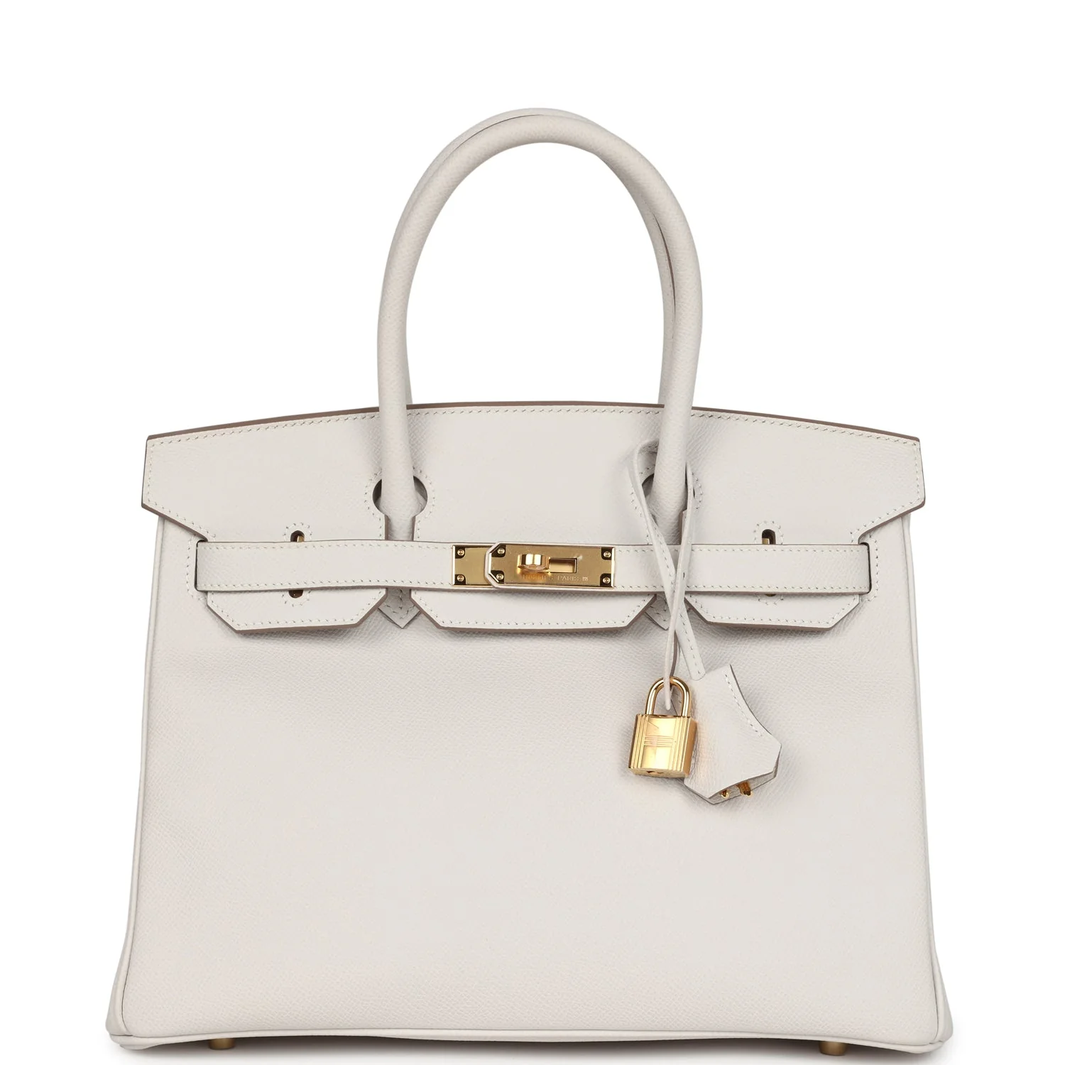 Replicate Hermes Birkin 30 Gris Pale Epsom Gold Hardware(1:1 replica)