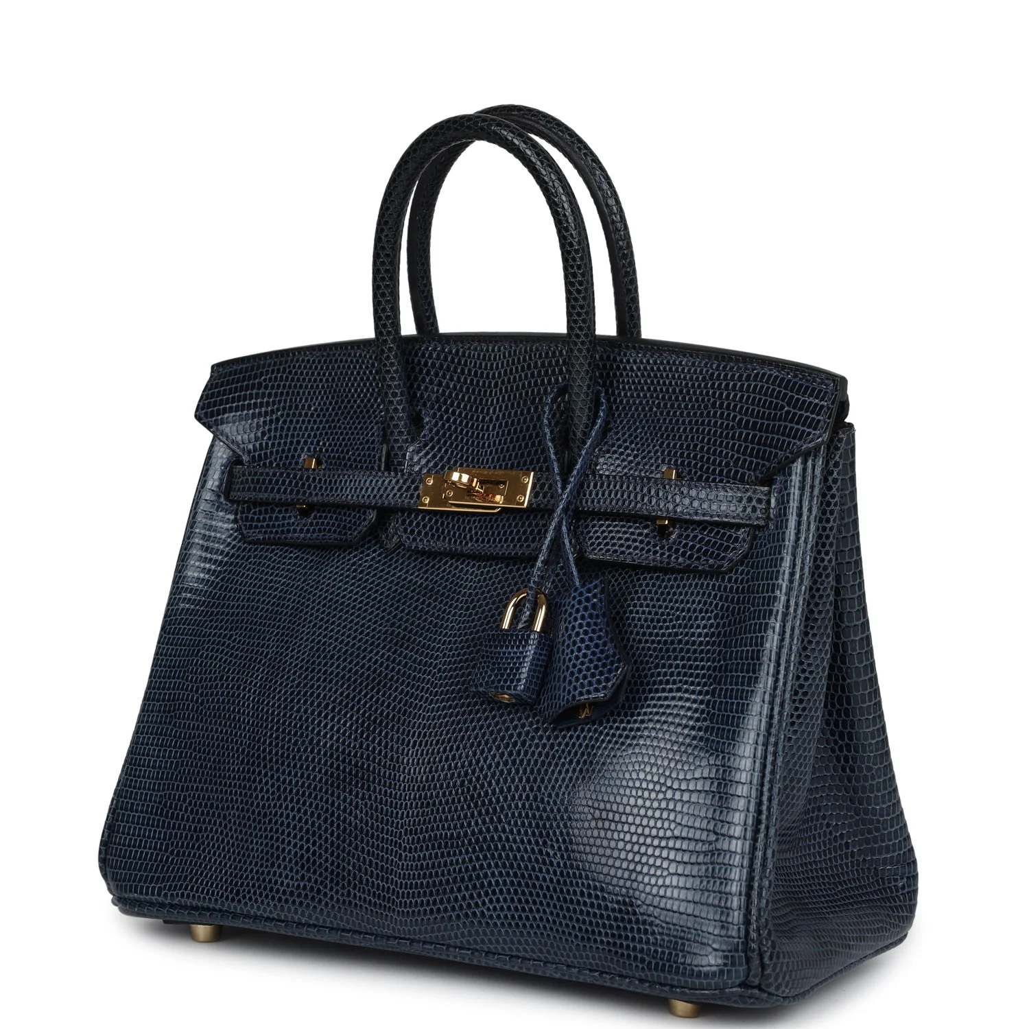 Replicate Hermes Birkin 25 Bleu De Malte Varanus Niloticus Lizard Gold Hardware(1:1 replica)