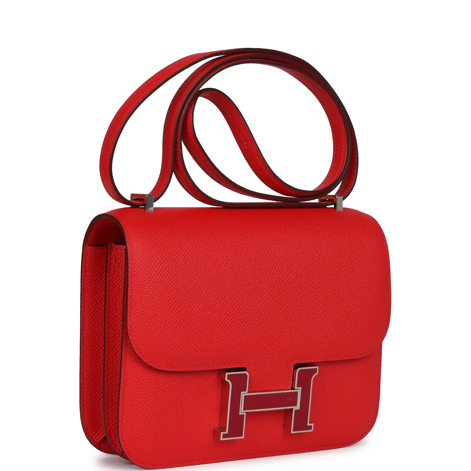 Replicate Hermes Constance 18 Rouge De Coeur Epsom Lacquered Palladium Hardware(1:1 replica)