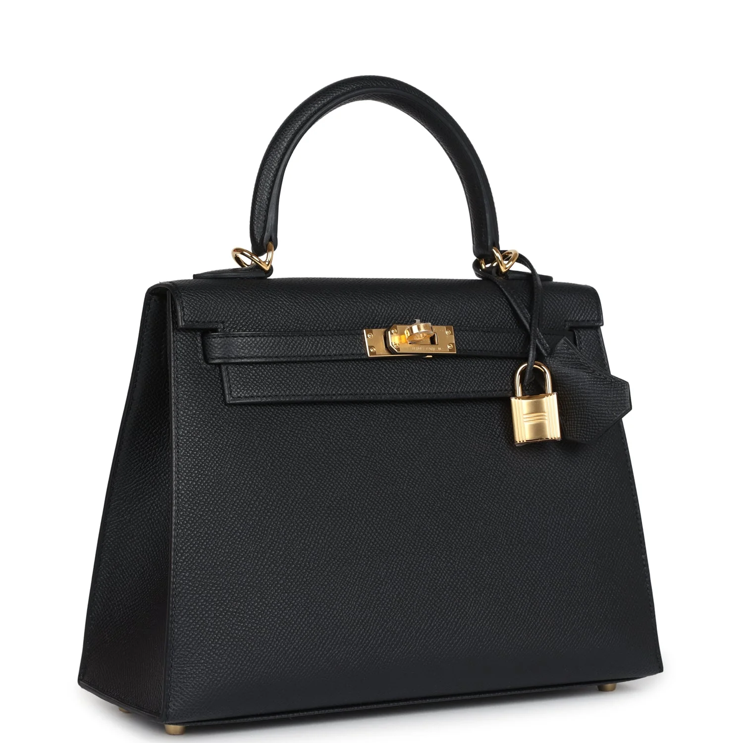 Replicate Hermes Kelly Sellier 25 Black Epsom Gold Hardware(1:1 replica)