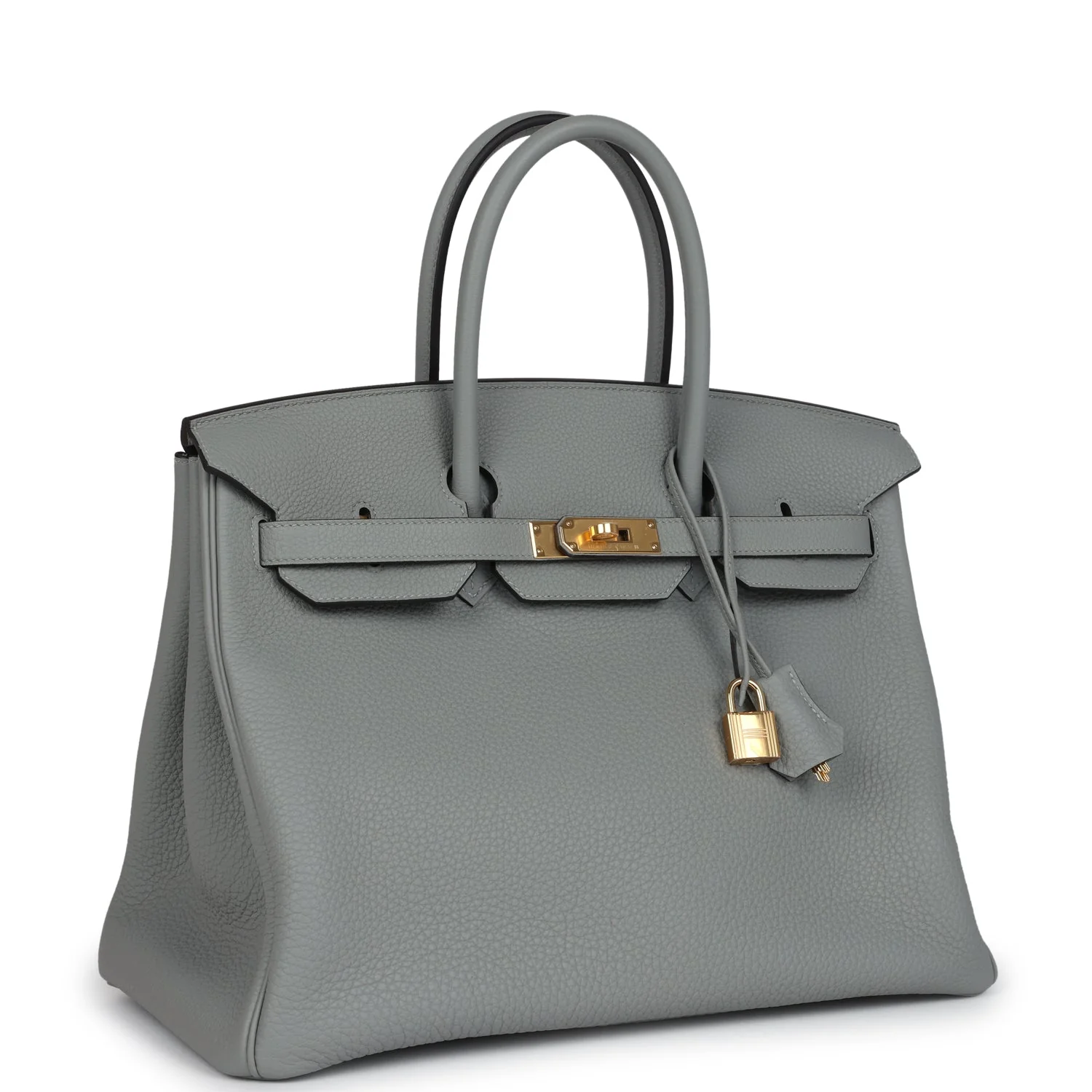 Replicate Hermes Birkin 35 Gris Mouette Togo Gold Hardware(1:1 replica)