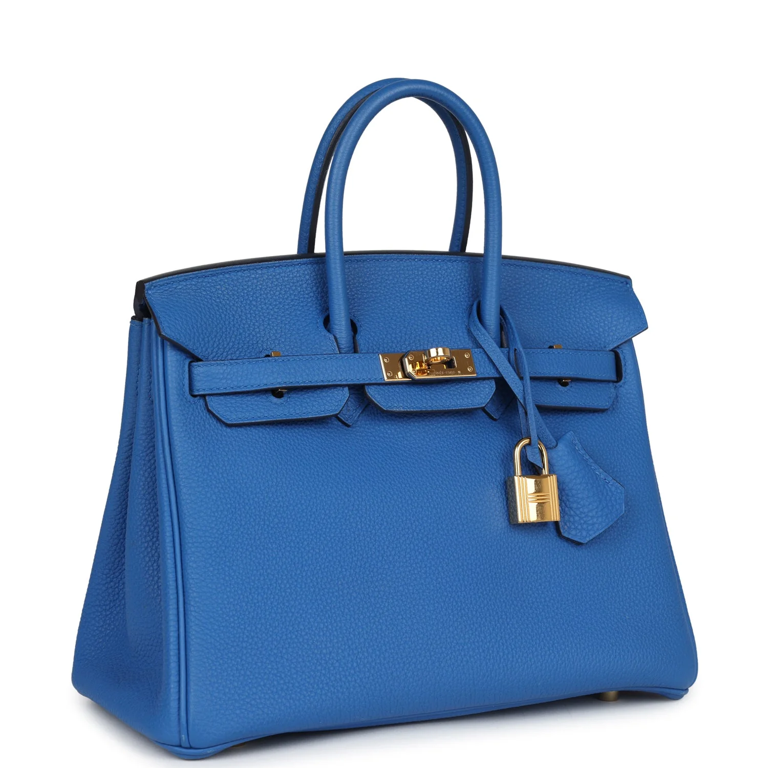 Replicate Hermes Birkin 25 Bleu Zellige Togo Gold Hardware(1:1 replica)