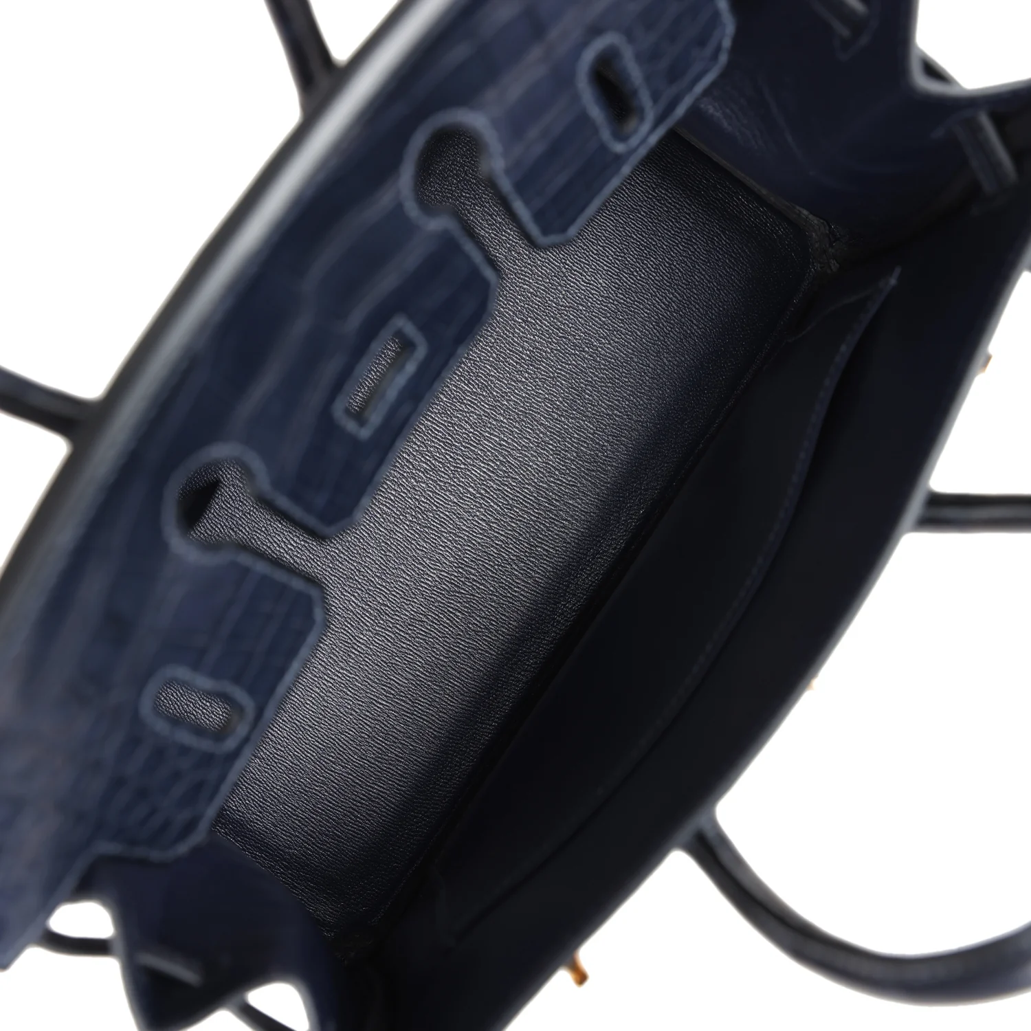 Replicate Hermes Birkin 25 Bleu Indigo Matte Alligator Gold Hardware(1:1 replica)