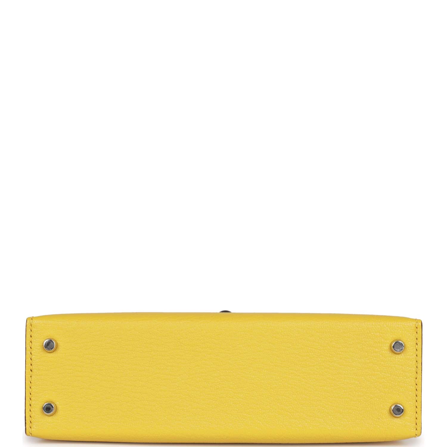 Replicate Hermes Kelly Sellier 20 Jaune de Naples Verso Ch��vre Palladium Hardware(1:1 replica)
