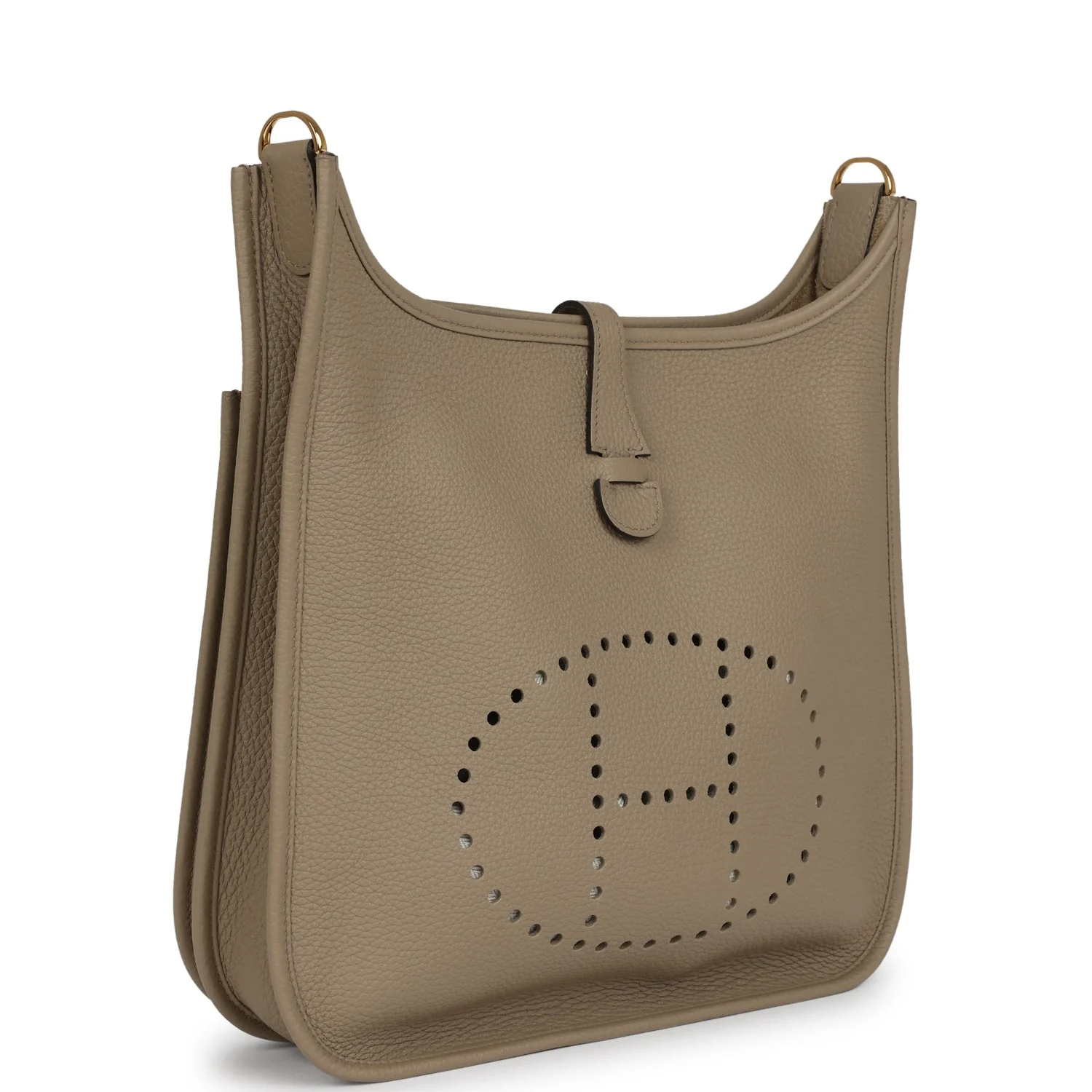 Replicate Hermes Evelyne III PM Beige Marfa Clemence Gold Hardware(1:1 replica)