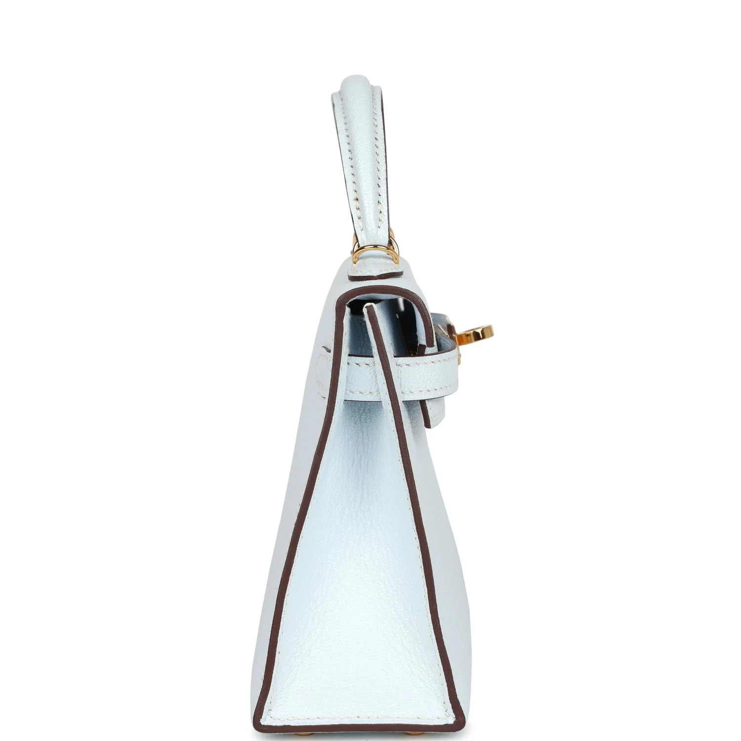 Replicate Hermes Kelly Sellier 20 Bleu Brume Chevre Gold Hardware(1:1 replica)