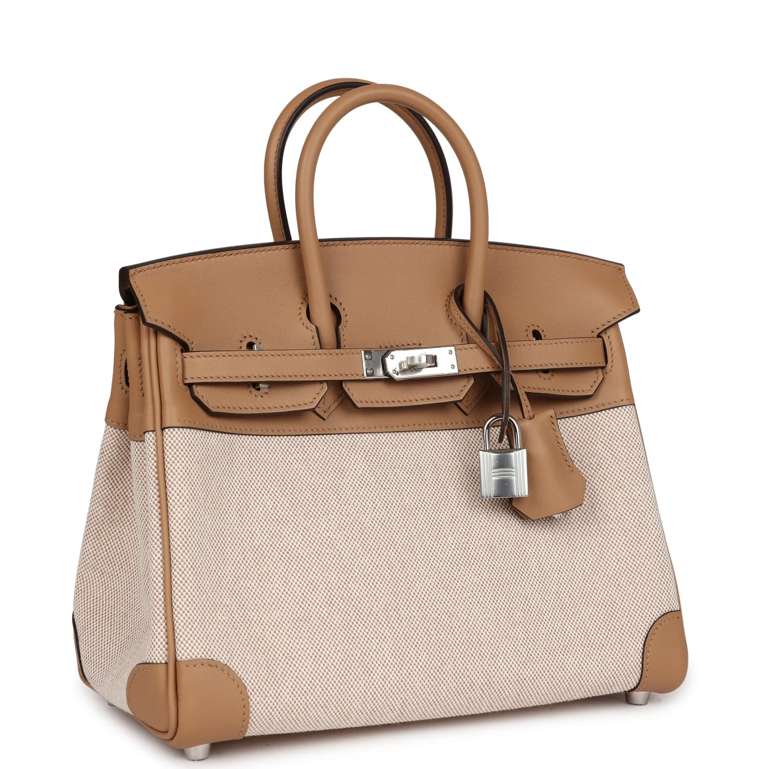 Replicate Hermes Birkin 25 Toile H and Chai Swift Palladium Hardware(1:1 replica)