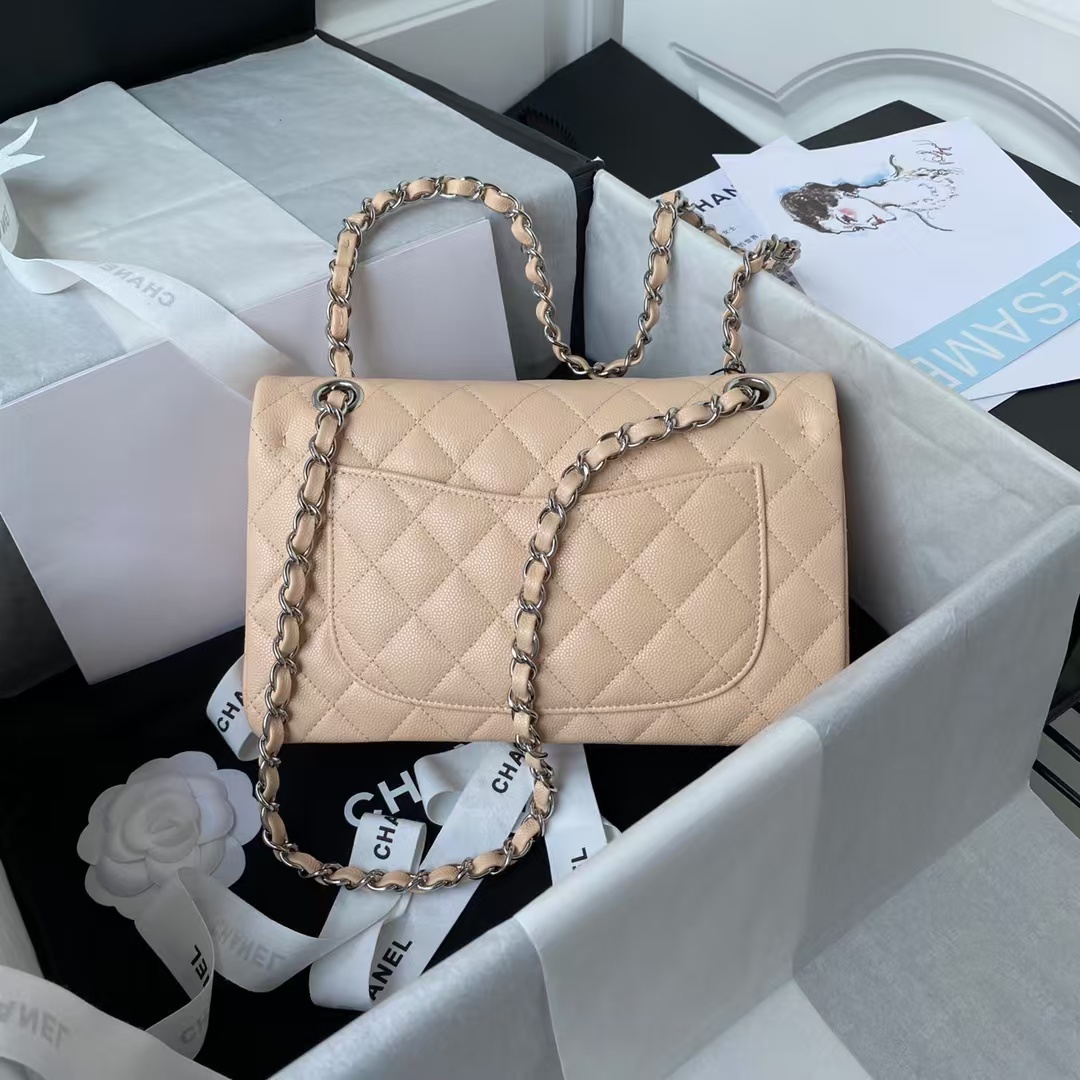 Replicate Chanel Small Classic Handbag Caviar Silver Hardware(1:1 replica)