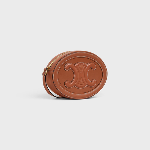 Replicate OVAL BAG CUIR TRIOMPHE IN SMOOTH CALFSKIN TAN(1:1 replica)