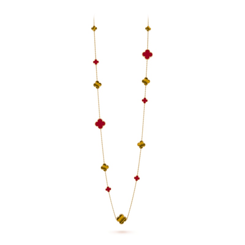 Replicate Magic Alhambra long necklace, 16 motifs(1:1 replica)