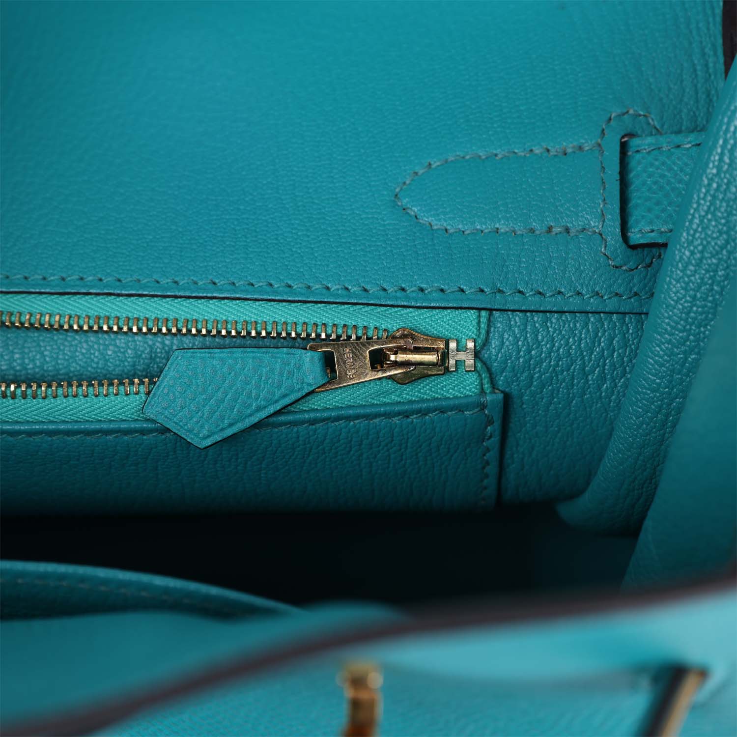 Replicate Hermes Birkin 30 Bleu Paon Epsom Gold Hardware(1:1 replica)