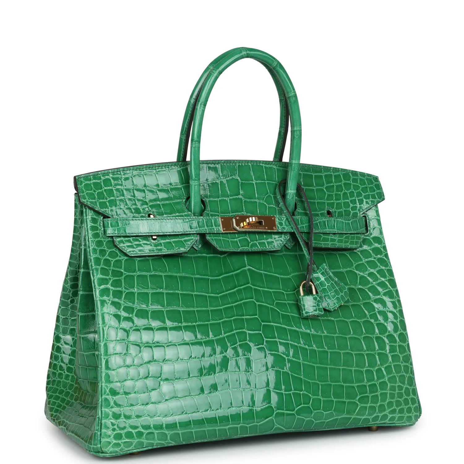 Replicate Hermes Birkin 35 Cactus Shiny Porosus Crocodile Gold Hardware(1:1 replica)