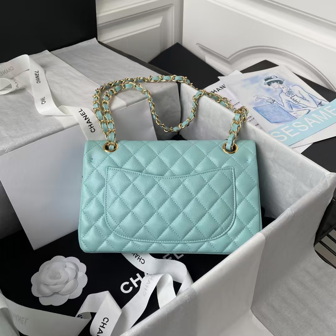 Replicate Chanel Small Classic Handbag Caviar Gold Hardware(1:1 replica)