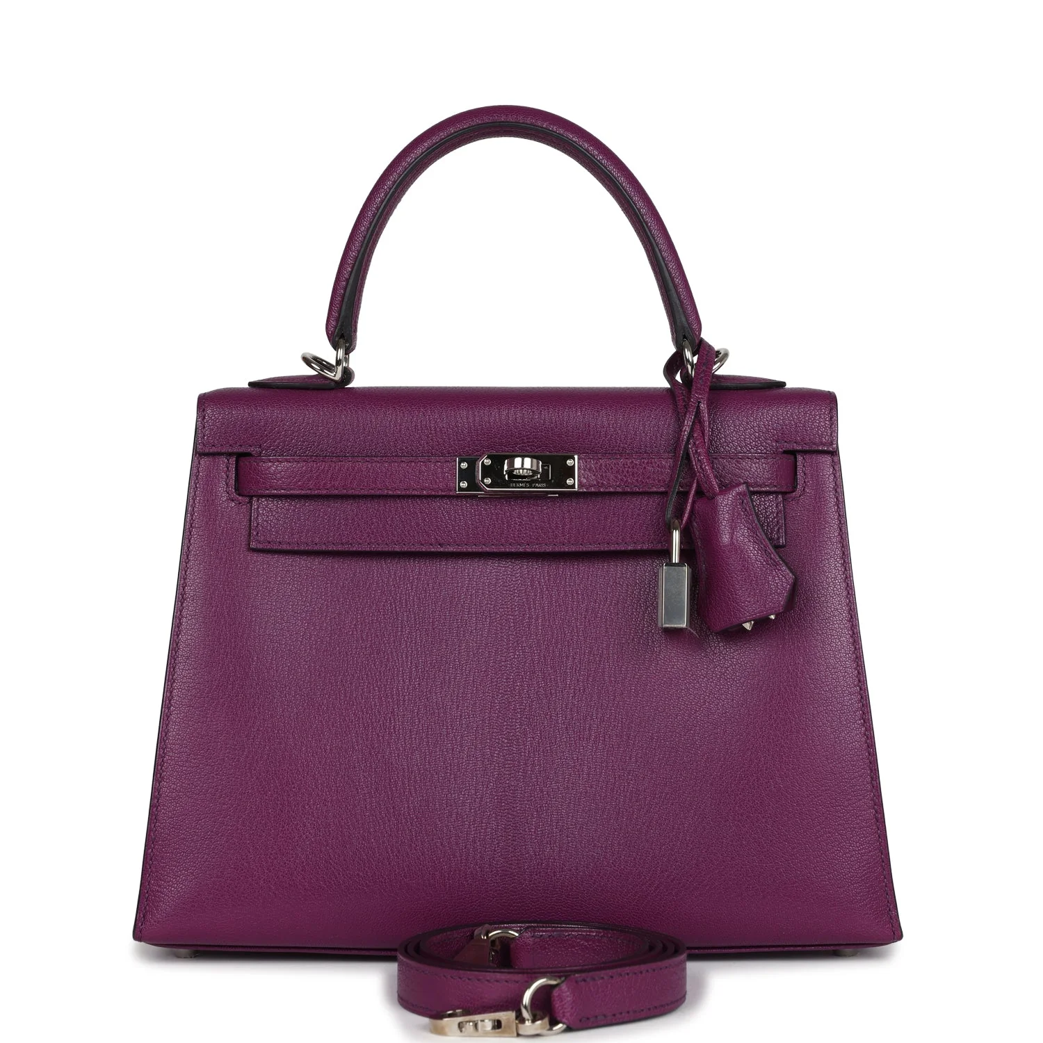Replicate Hermes Kelly Sellier 25 Anemone Chevre Mysore Palladium Hardware(1:1 replica)