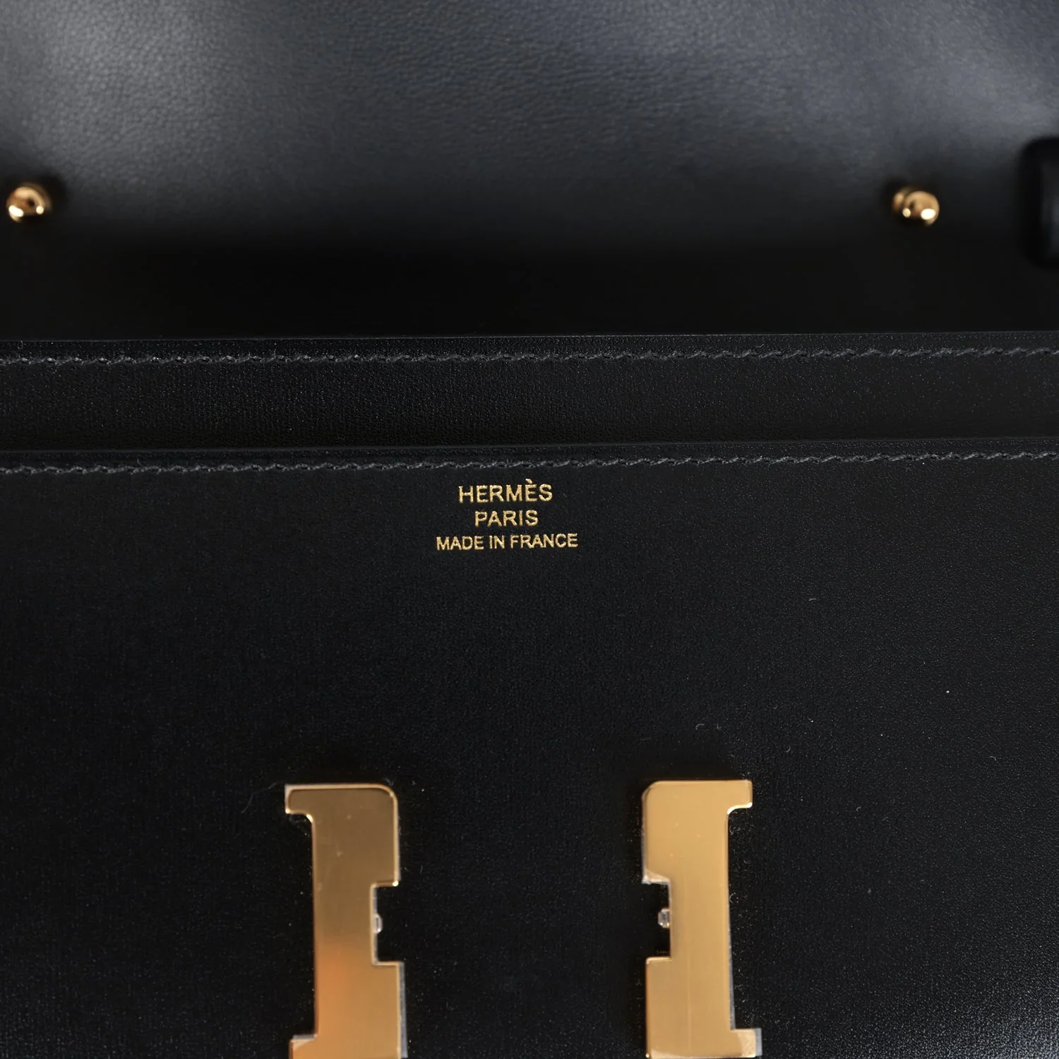 Replicate Hermes Constance Wallet To Go Black Box Gold Hardware(1:1 replica)