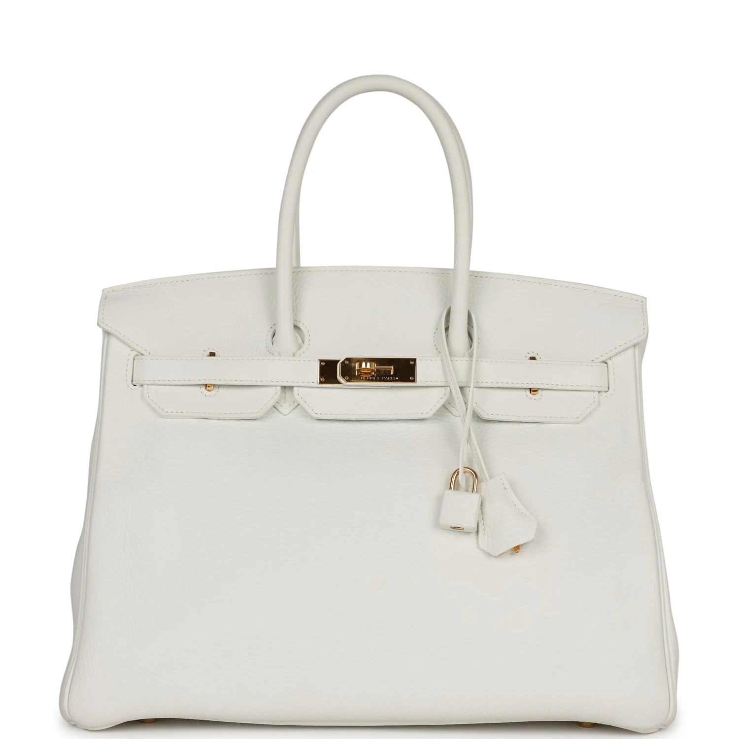 Replicate Hermes Birkin 35 White Clemence Gold Hardware(1:1 replica)