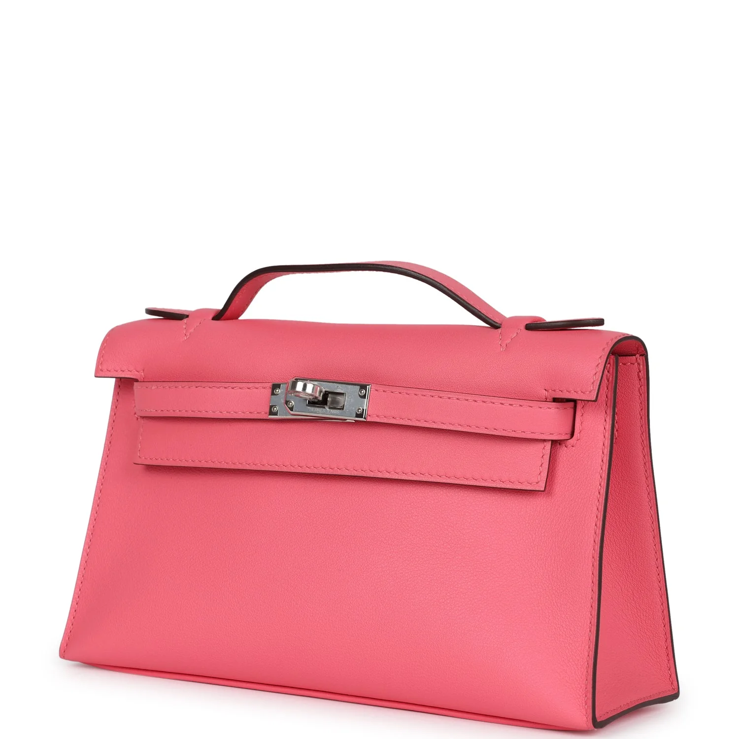 Replicate Hermes Kelly Pochette Rose Azalee Swift Palladium Hardware(1:1 replica)