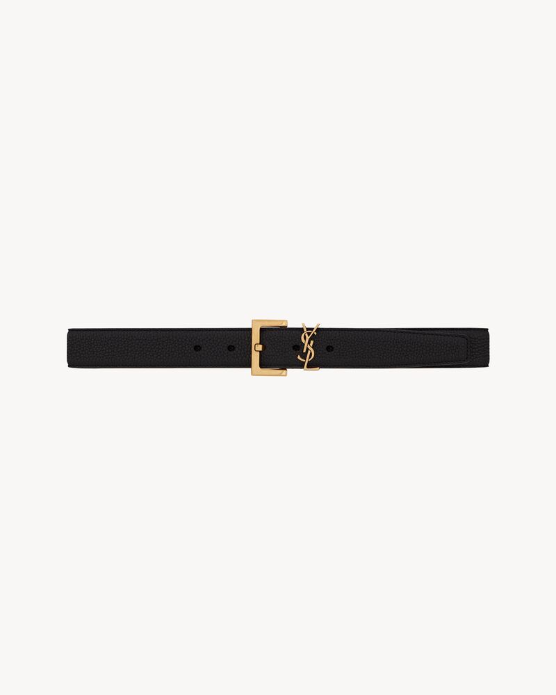 Replicate cassandre belt with square buckle in grained leather(1:1 replica)
