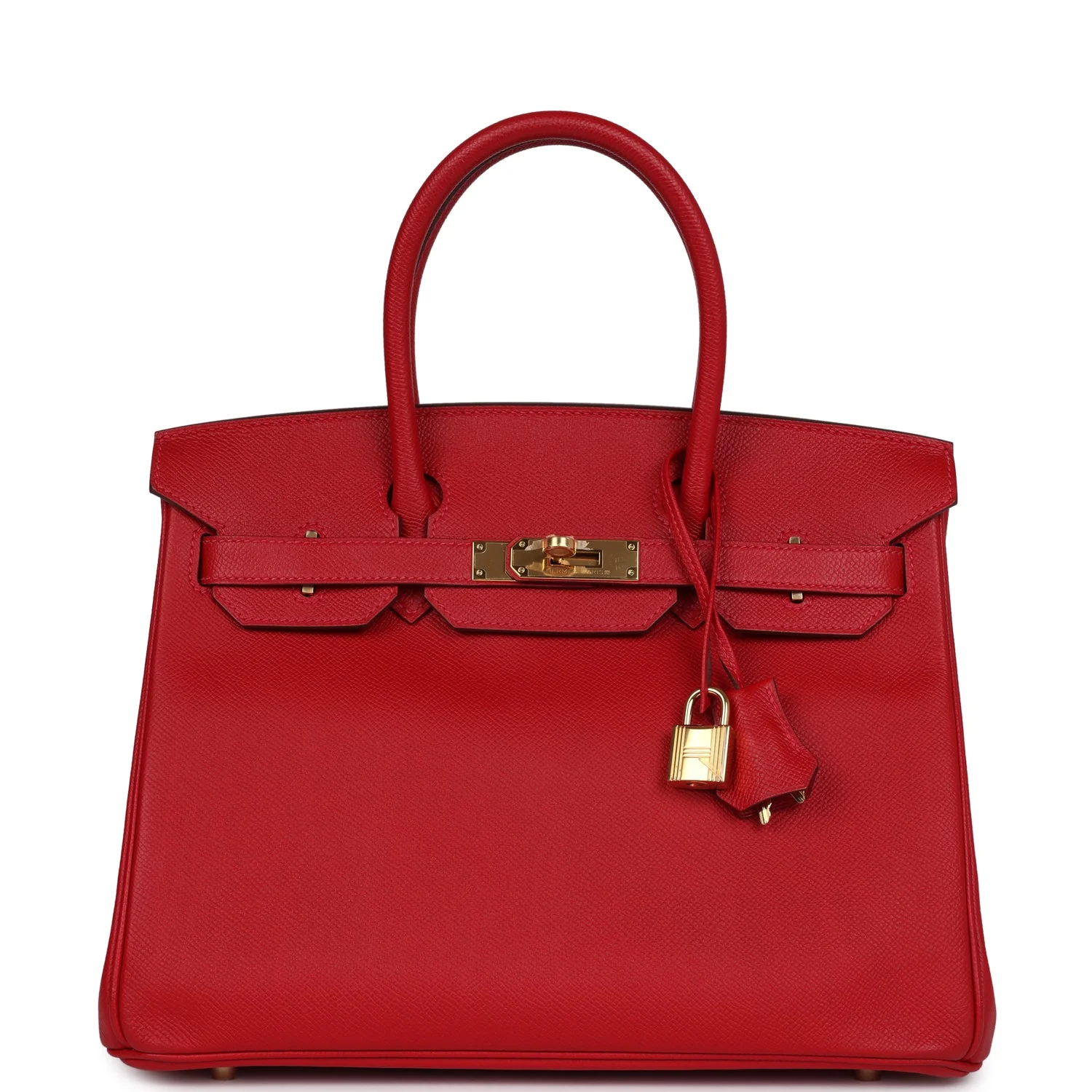 Replicate Hermes Birkin 30 Rouge Casaque Epsom Gold Hardware(1:1 replica)