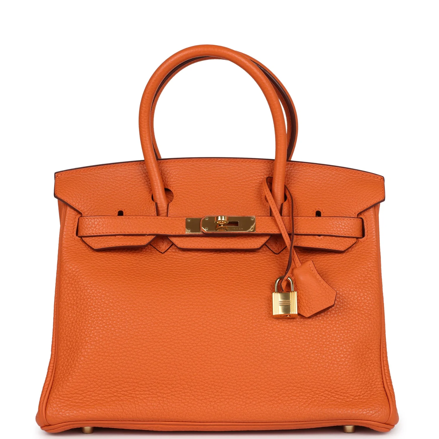 Replicate Hermes Birkin 30 Orange Togo Gold Hardware(1:1 replica)