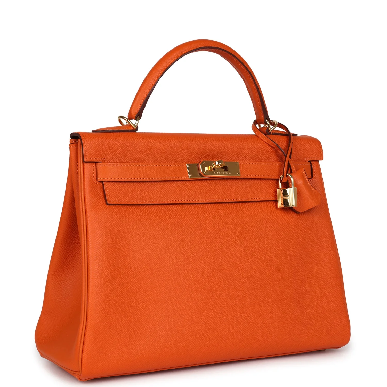 Replicate Hermes Kelly Retourne 32 Orange H Epsom Gold Hardware(1:1 replica)