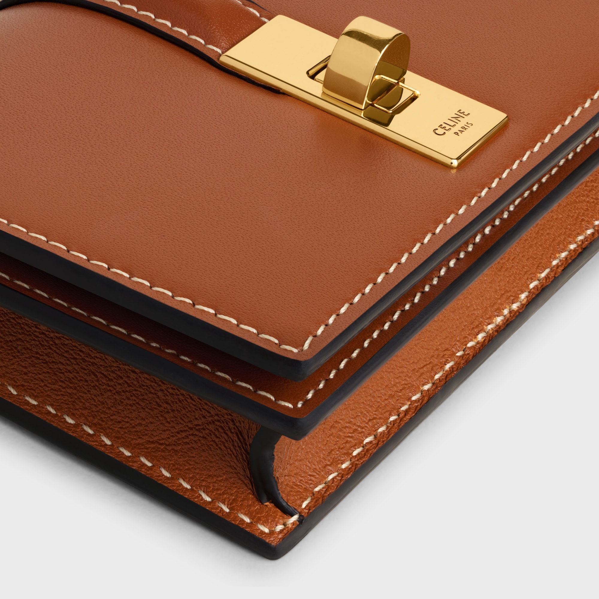 Replicate CARD HOLDER WITH FLAP 16 IN SATINATED CALFSKIN TAN(1:1 replica)