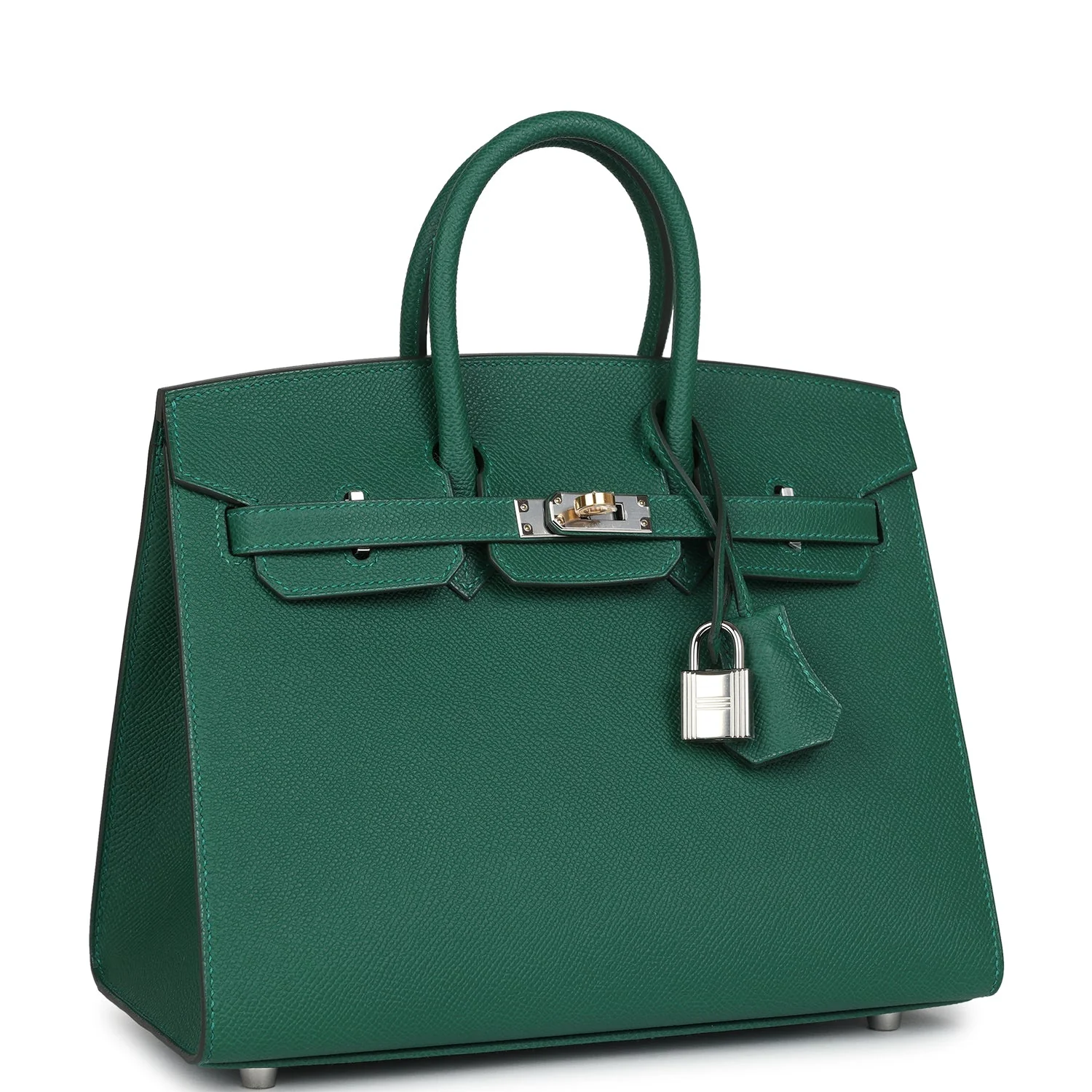 Replicate Hermes Birkin Sellier 25 Vert Moyen Epsom Electrum Hardware(1:1 replica)