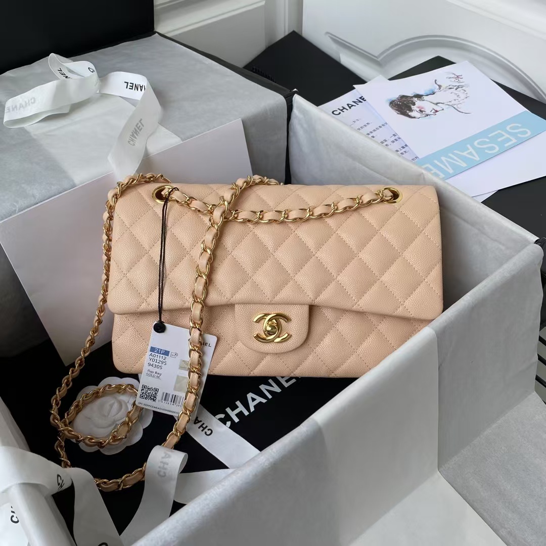 Replicate Chanel Classic 11.12 Handbag Caviar Gold Hardware(1:1 replica)