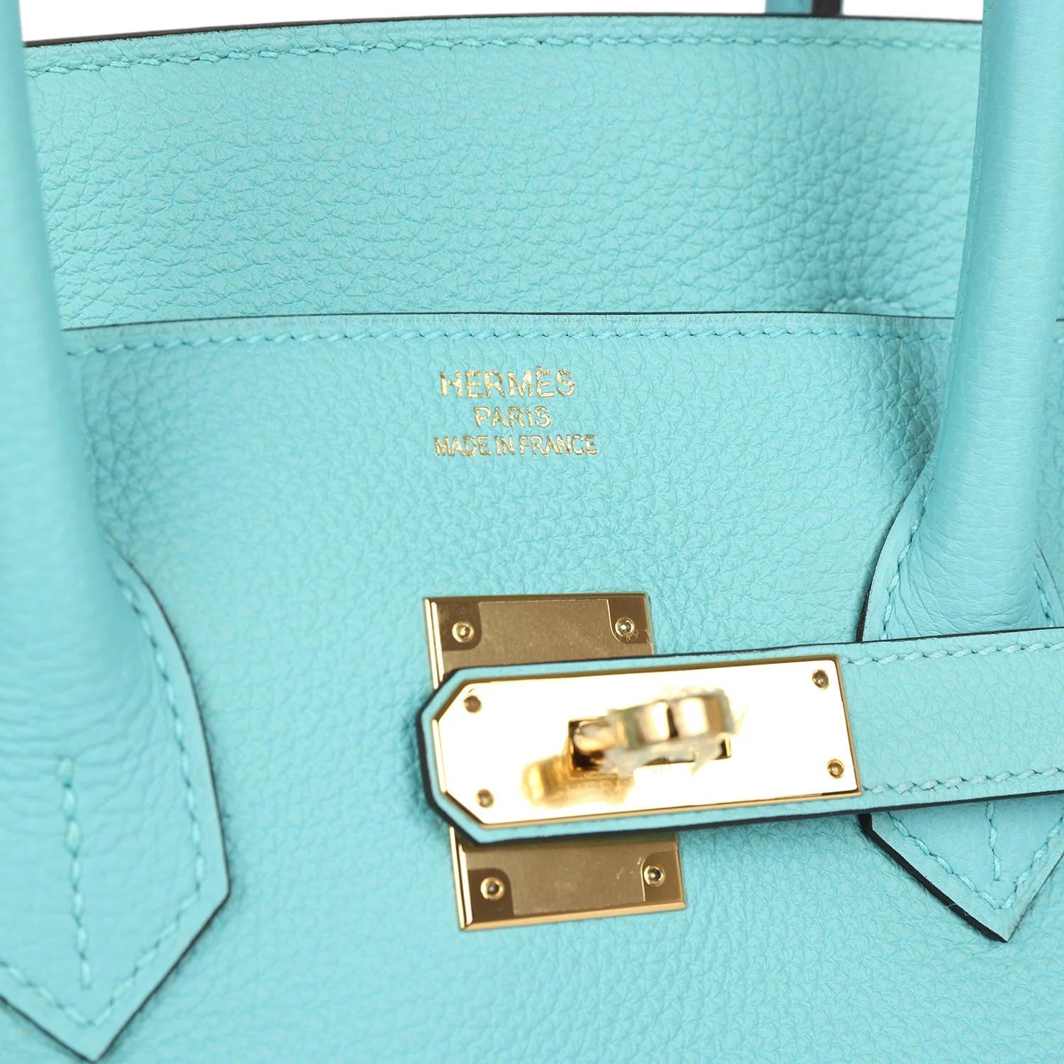 Replicate Hermes Birkin 35 Bleu Atoll Togo Gold Hardware(1:1 replica)