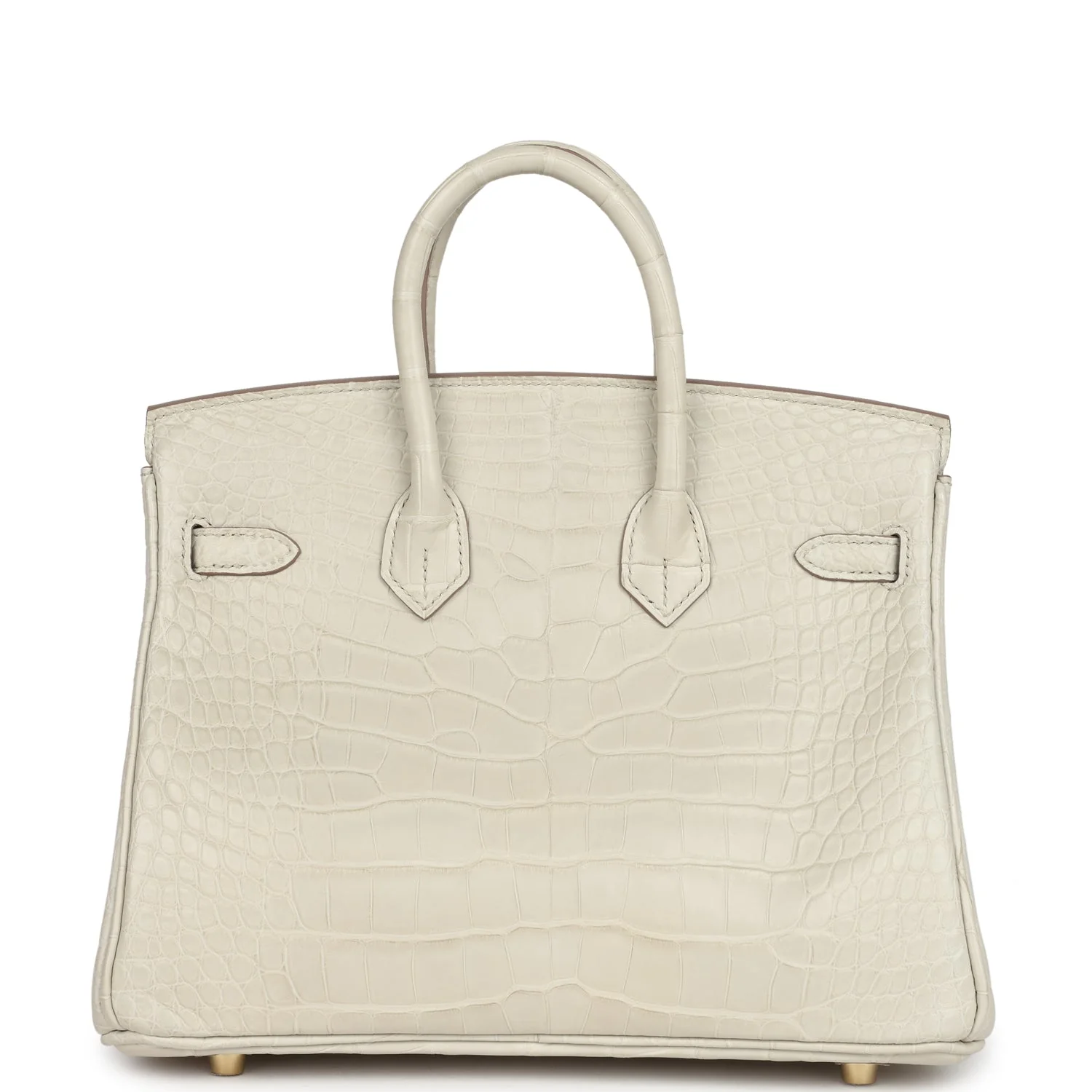 Replicate Hermes Birkin 25 Beton Matte Alligator Gold Hardware(1:1 replica)