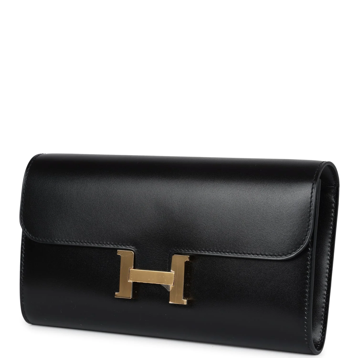 Replicate Hermes Constance Wallet To Go Black Box Gold Hardware(1:1 replica)