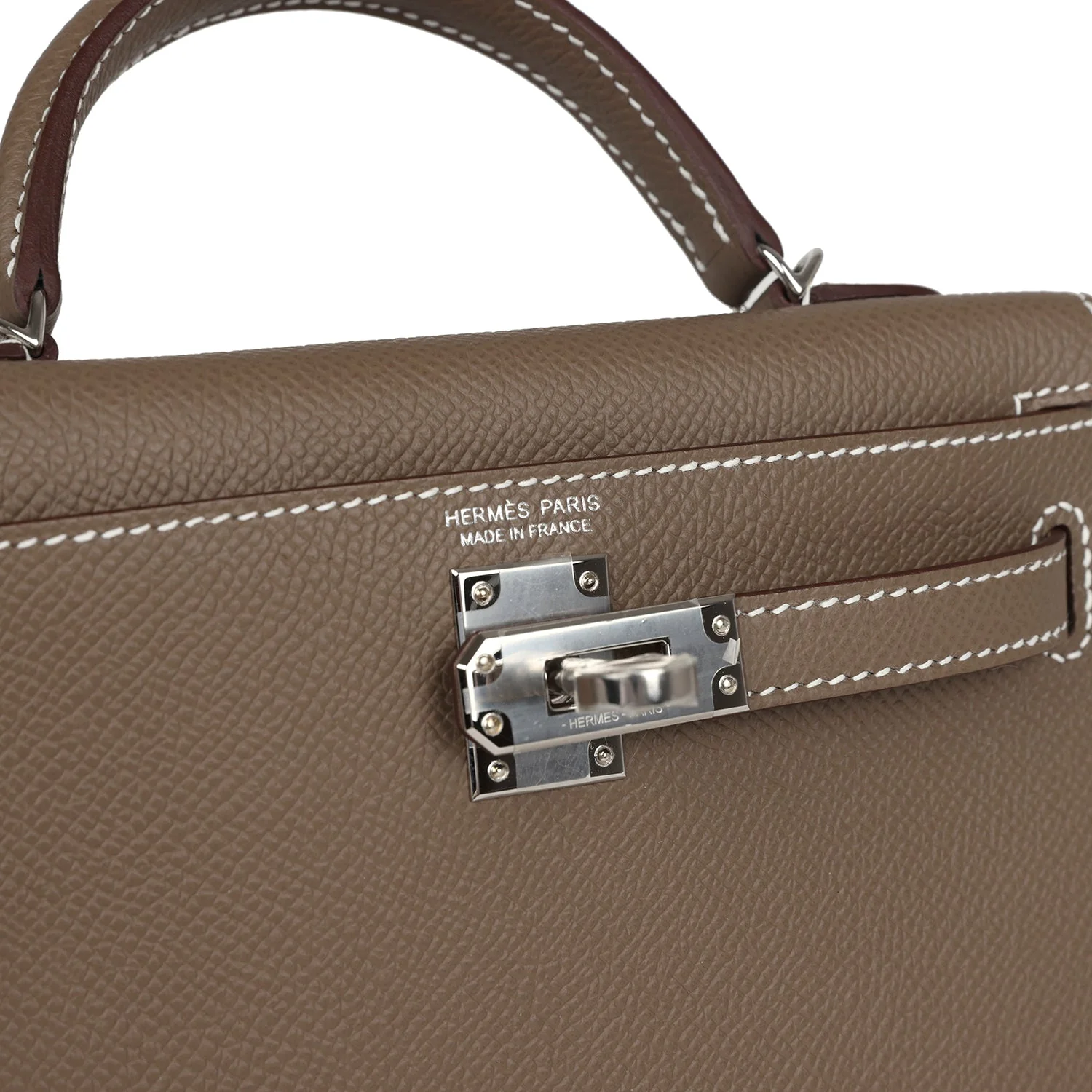 Replicate Hermes Kelly Sellier 20 Etoupe Epsom Palladium Hardware(1:1 replica)