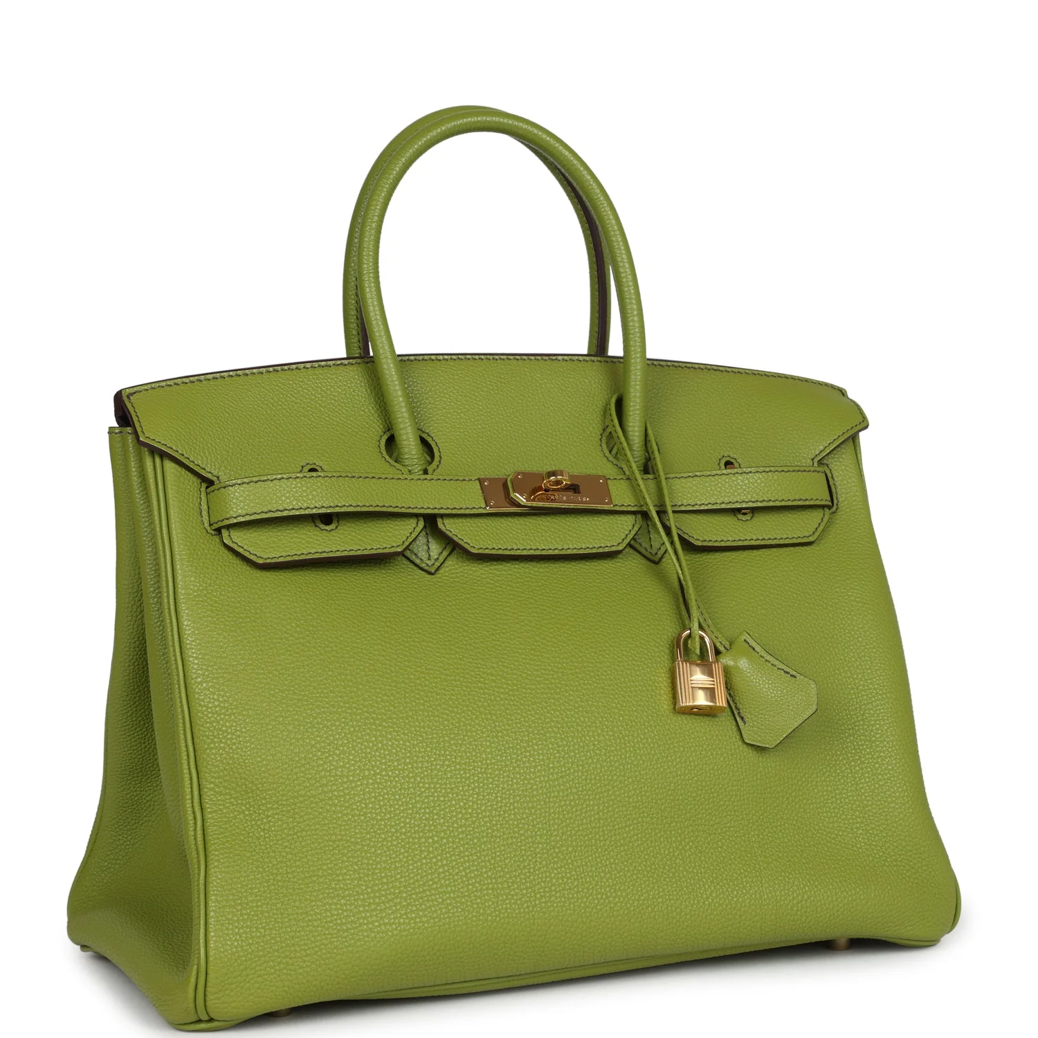 Replicate Hermes Birkin 35 Vert Anis Verso Togo Gold Hardware(1:1 replica)