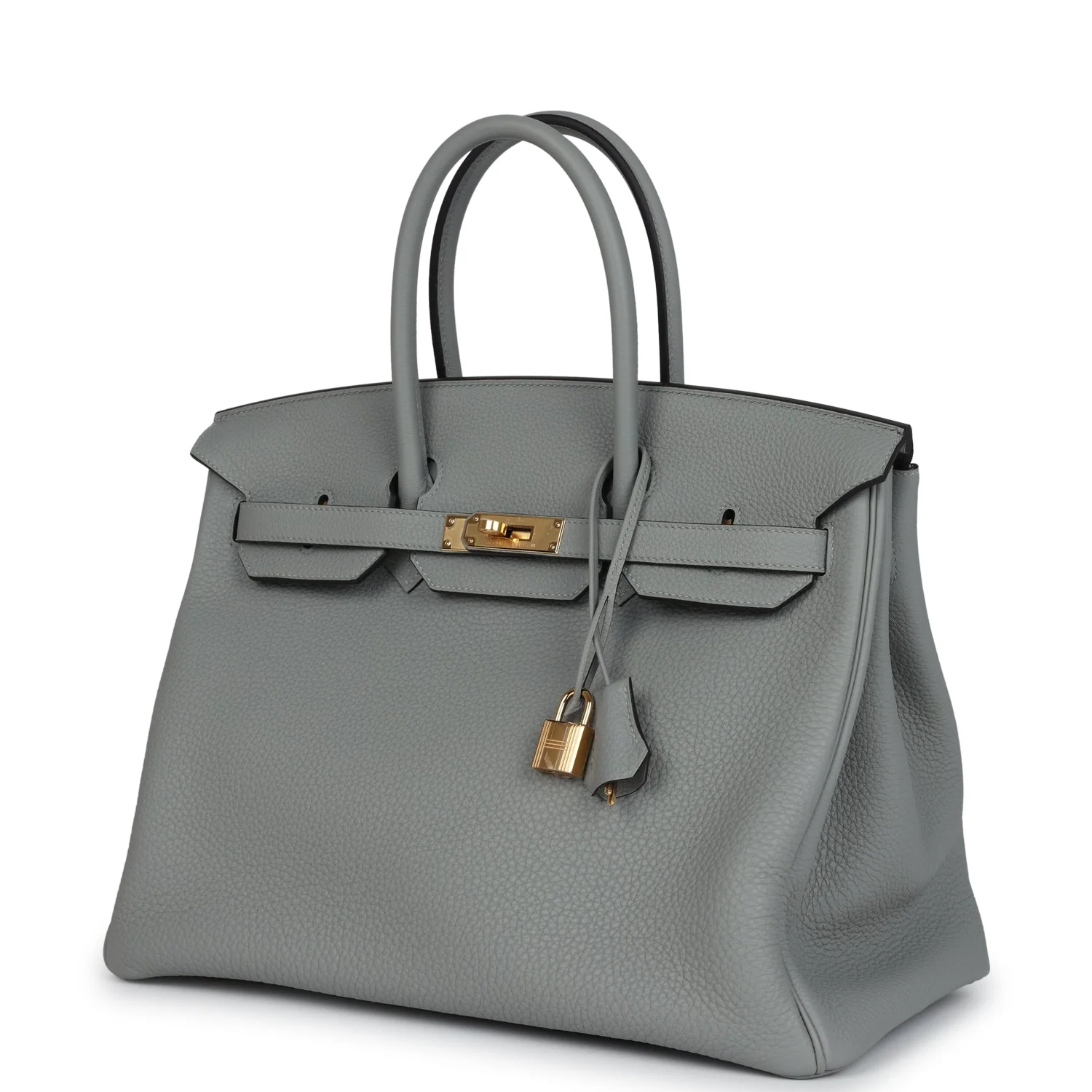 Replicate Hermes Birkin 35 Gris Mouette Togo Gold Hardware(1:1 replica)