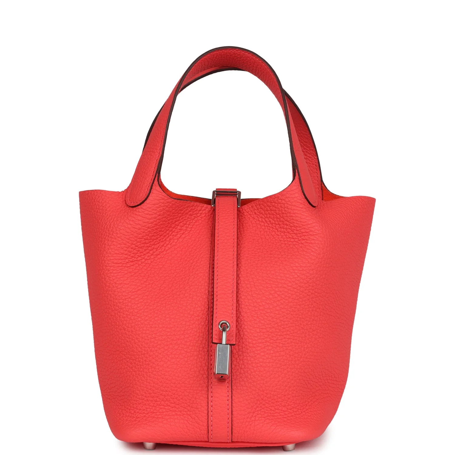 Replicate Hermes Picotin Lock 18 Rose Texas Clemence Palladium Hardware(1:1 replica)