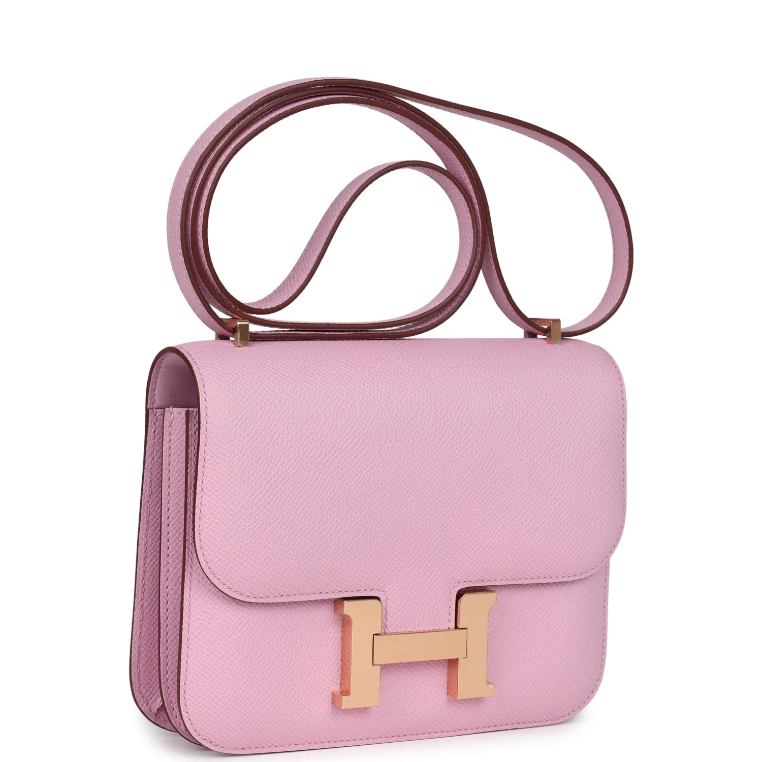 Replicate Hermes Constance 18 Mauve Sylvestre Epsom Rose Gold Hardware(1:1 replica)