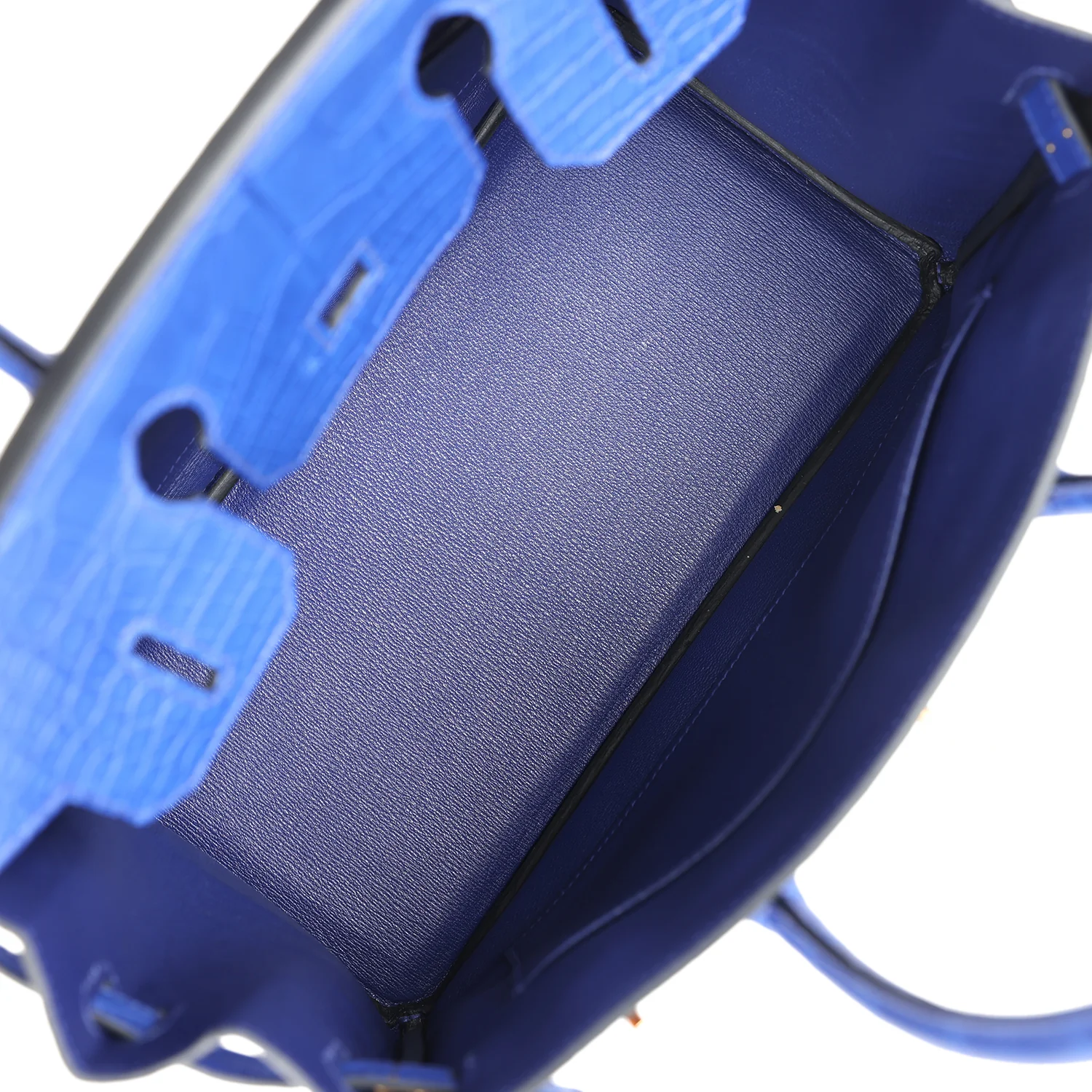 Replicate Hermes Birkin 30 Bleu Electric Matte Alligator Gold Hardware(1:1 replica)