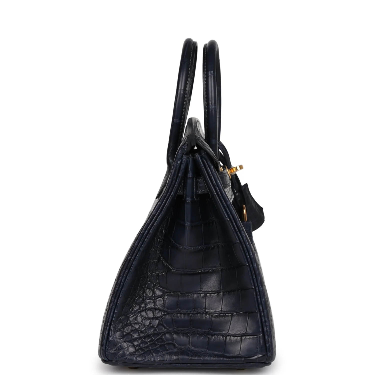 Replicate Hermes Birkin 25 Bleu Indigo Matte Alligator Gold Hardware(1:1 replica)