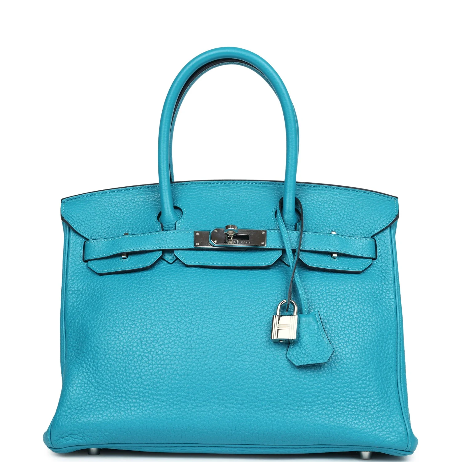 Replicate Hermes Birkin 30 Turquoise Clemence Palladium Hardware(1:1 replica)