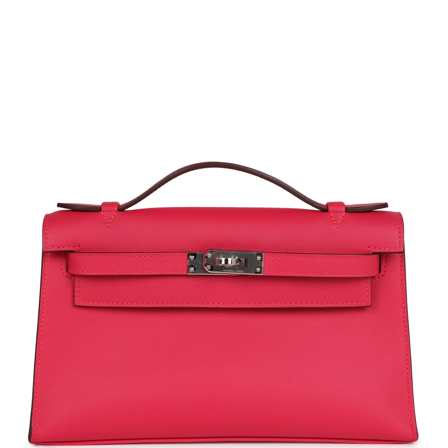 Replicate Hermes Kelly Pochette Rose Mexico Swift Palladium Hardware(1:1 replica)
