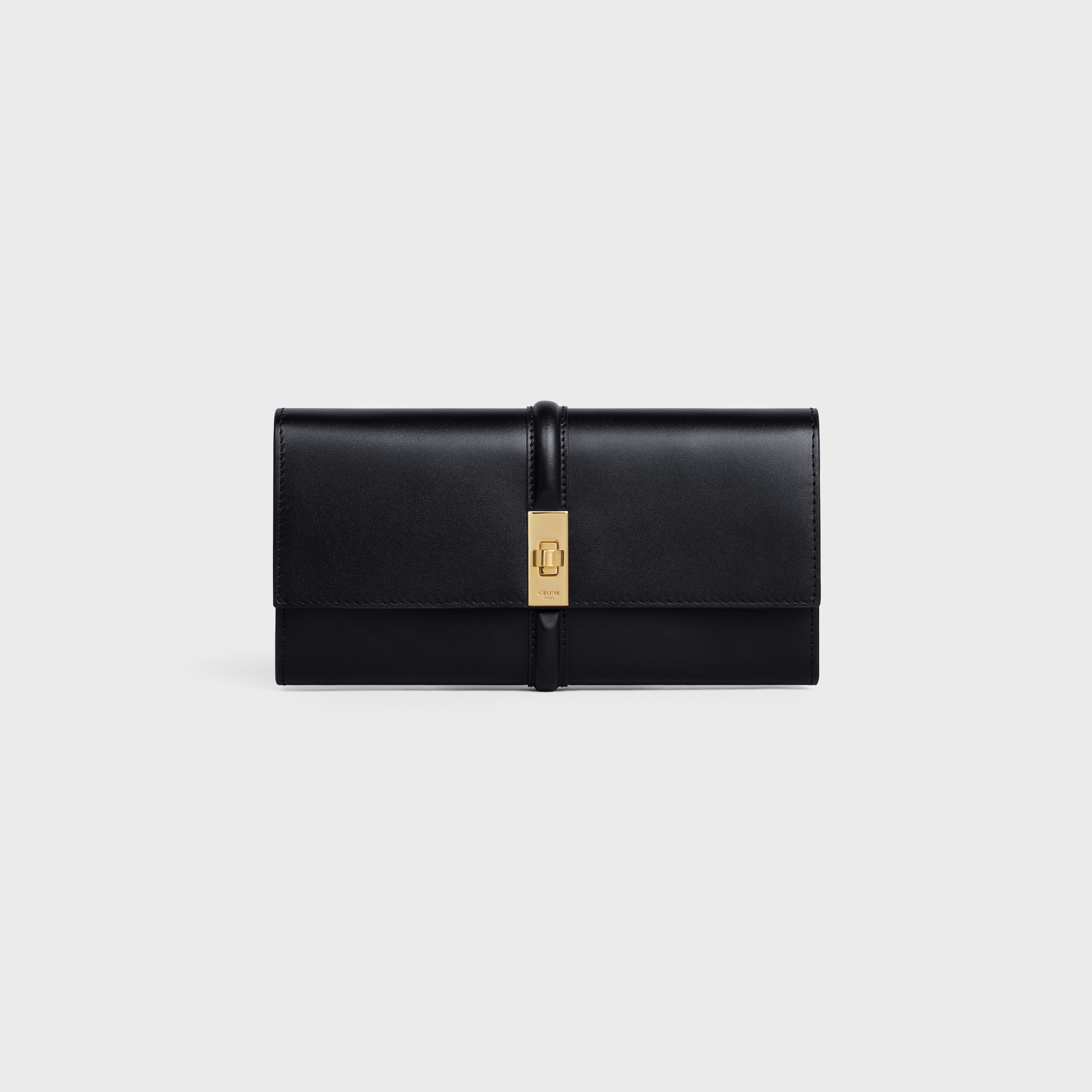 Replicate LARGE WALLET 16 IN SATINATED CALFSKIN BLACK(1:1 replica)