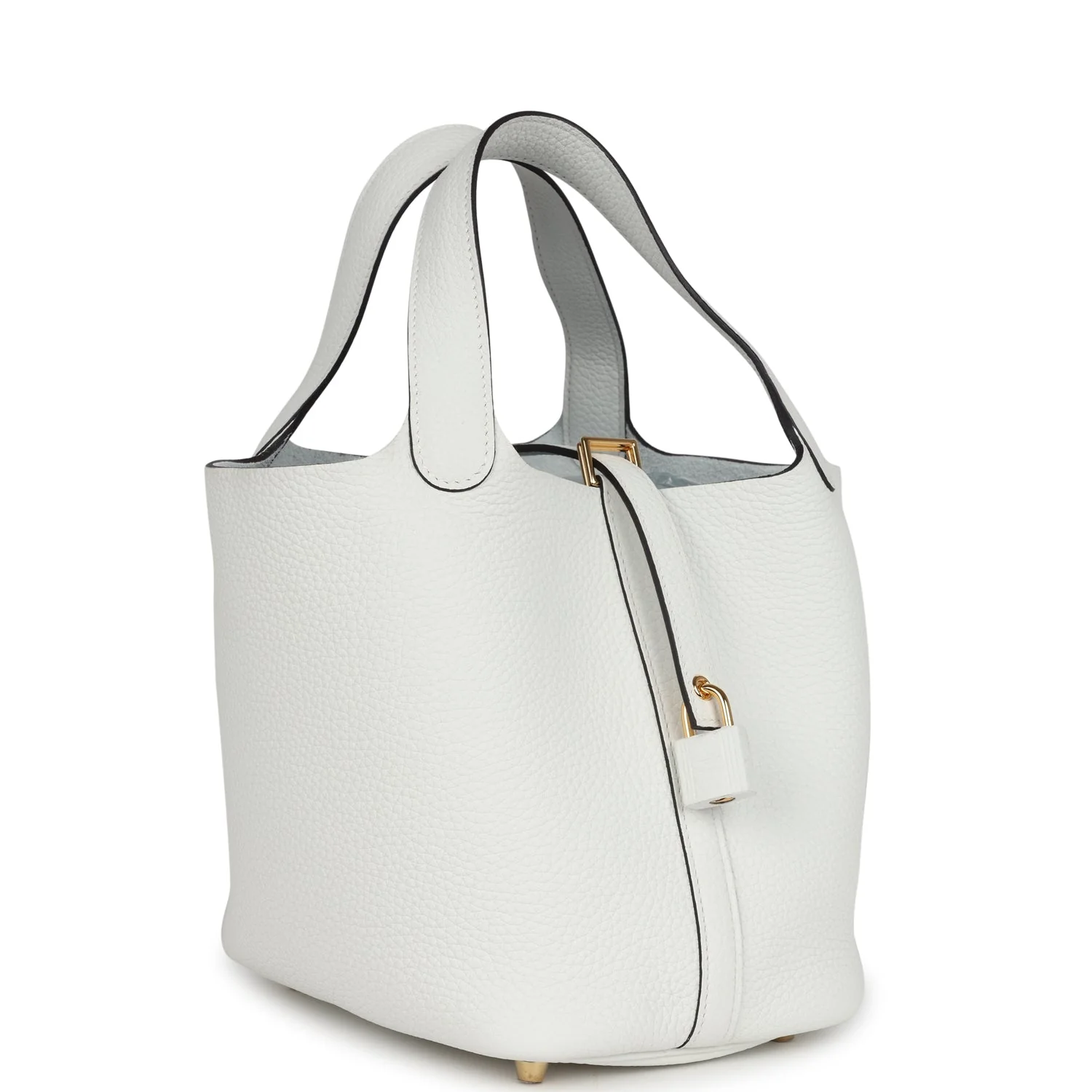 Replicate Hermes Picotin Lock 18 New White Clemence Gold Hardware(1:1 replica)