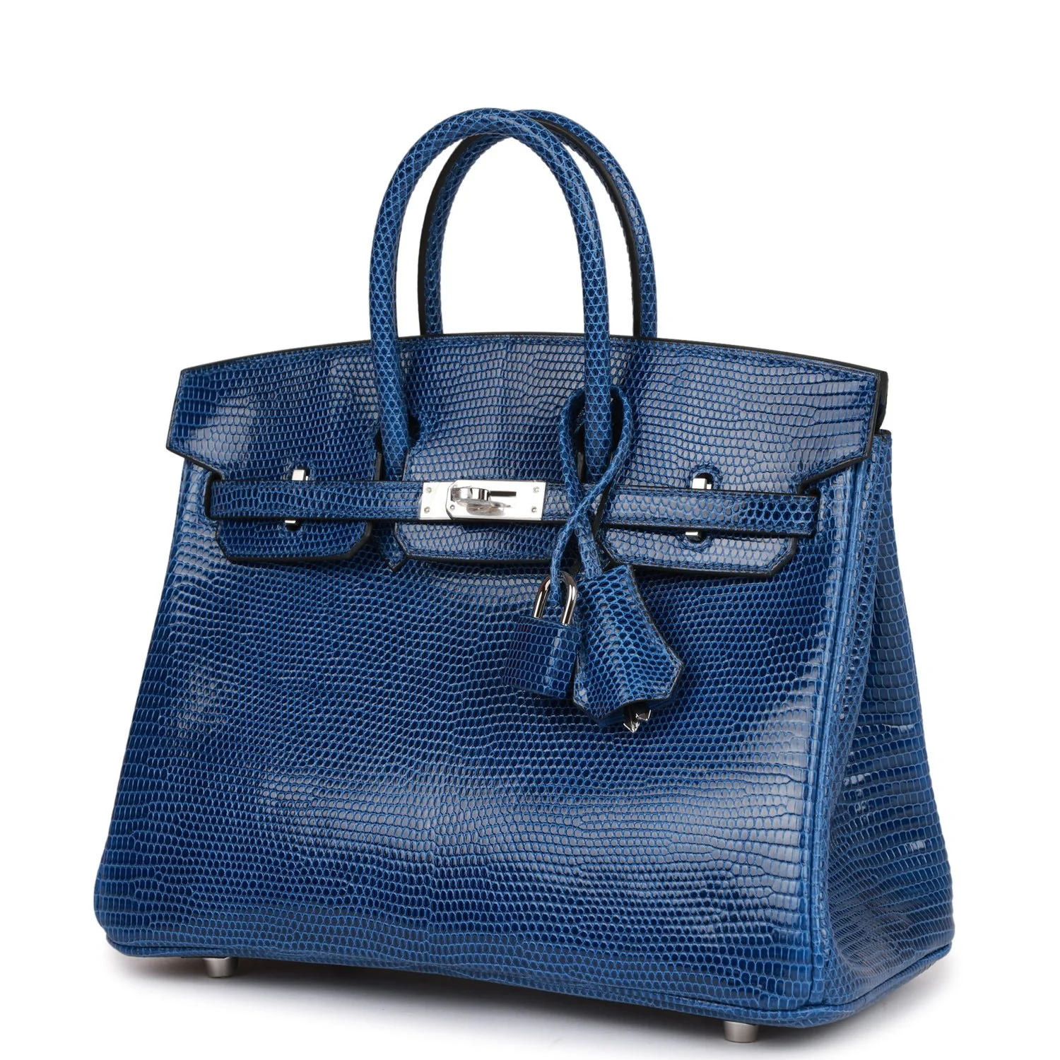 Replicate Hermes Birkin 25 Bleu Saphir Lizard Palladium Hardware(1:1 replica)