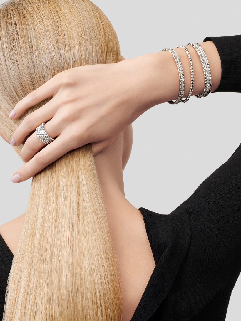 Replicate Perlée diamonds bracelet, 3 rows, medium model(1:1 replica)