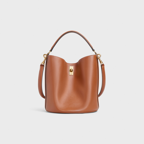 Replicate BUCKET 16 BAG IN SMOOTH CALFSKIN TAN(1:1 replica)